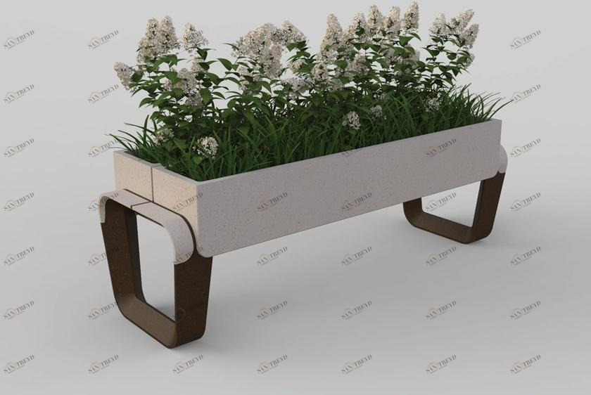 Manufatti Viscio Прямоугольная вазонка для общественных мест из реконструированного камня Key sun-id-1424649