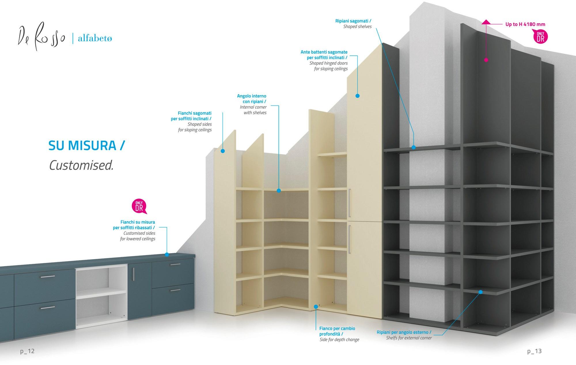 De Rosso Шкаф-купе с дверцами в форме нпл Alfabeto sun-id-1347873 - Вид №10