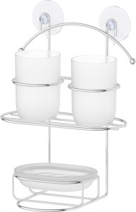 GHI 108 Держатель с 2-мя стаканами и мыльницей для крепления на вакуумных присосках SORCOSA Deco