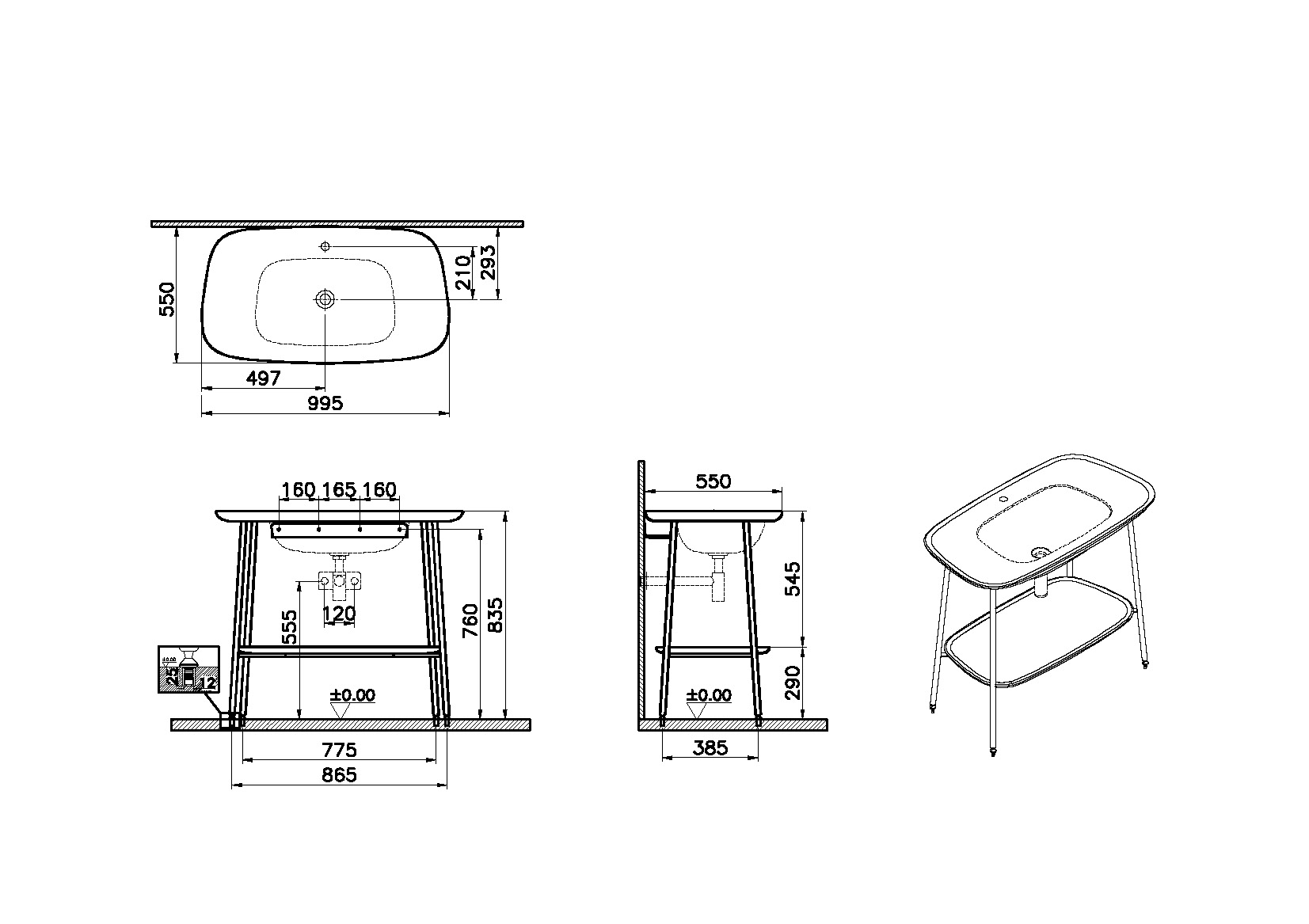 64044 Раковина Vitraglobal Plural - Вид №1