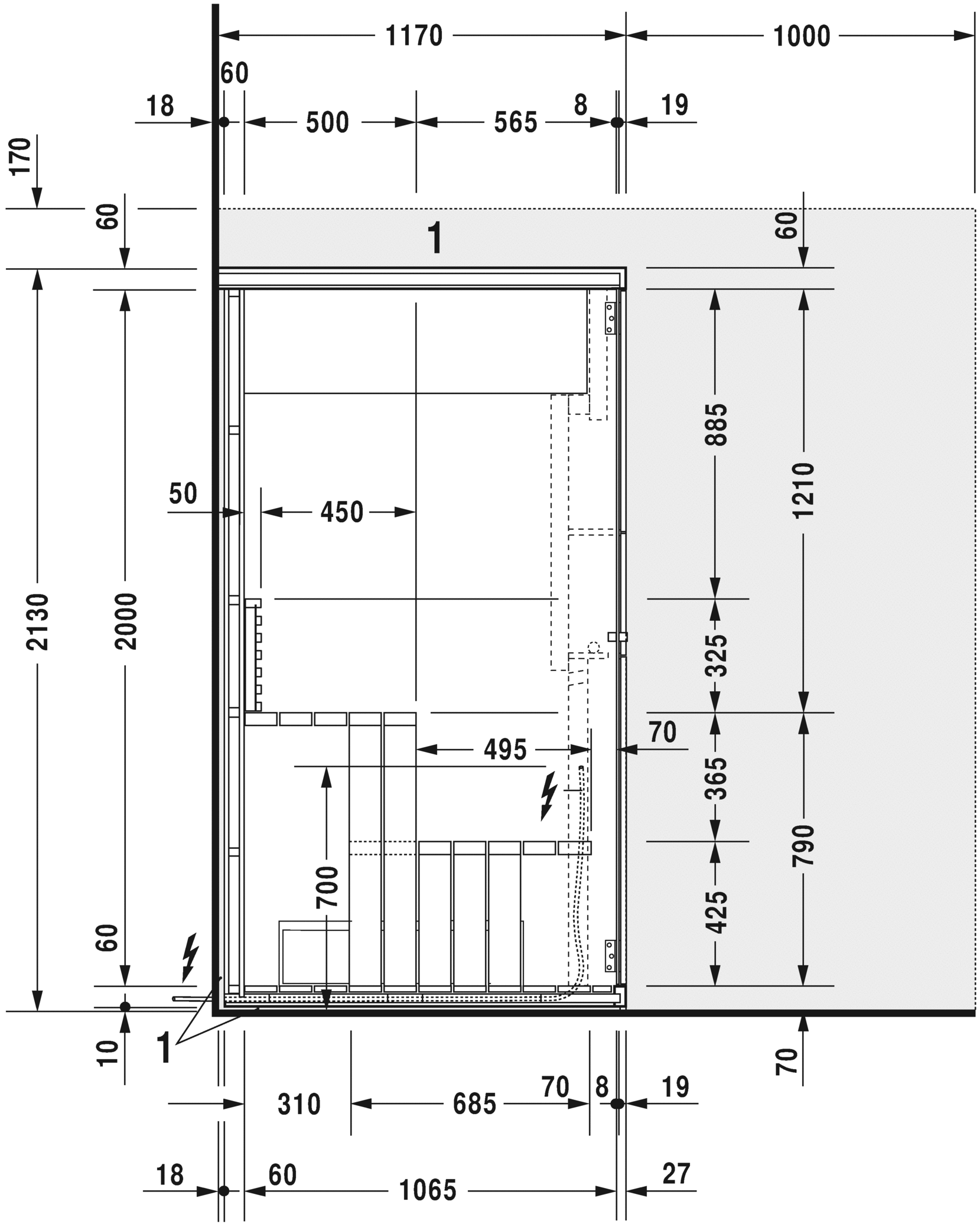 7514..001001000 Inipi B Сауна Inipi B Super Compact, пристенная Белый глянцевый декор Duravit  - Вид №8