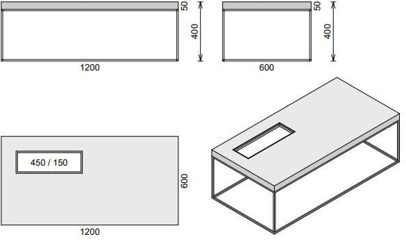 CO33 Камин / журнальный столик из бетона Tabula Blct1.1 - Вид №4