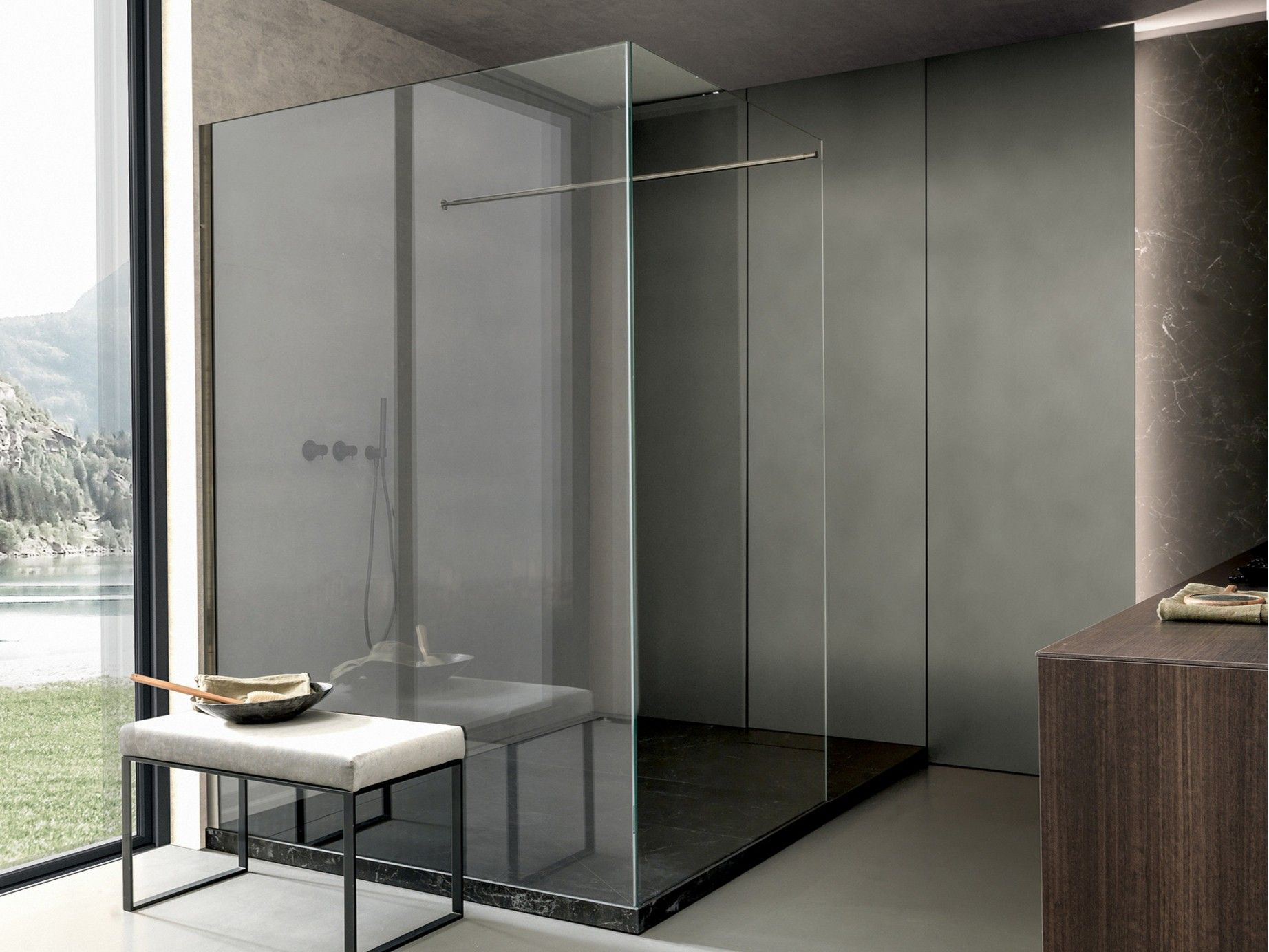 Прямоугольная угловая душевая кабина с пластиной MODULNOVA Skill ARCH-00050580