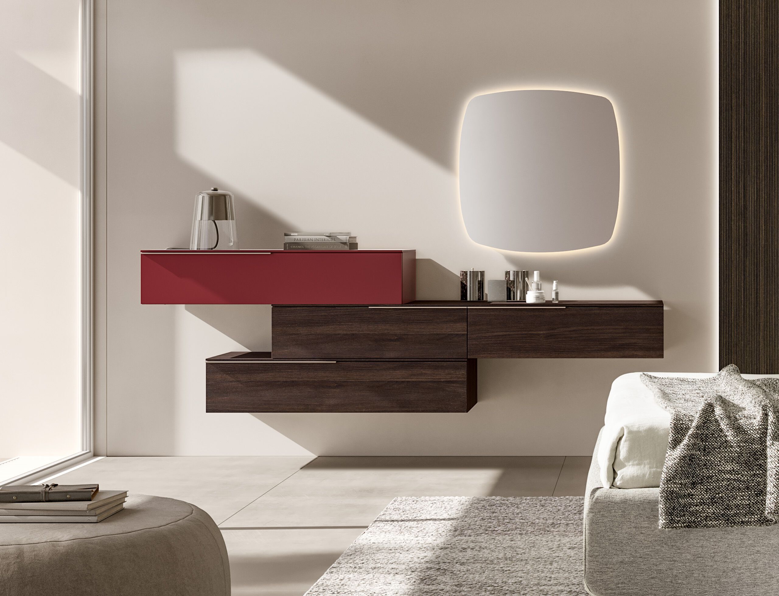 Подвесной комод / тумбочка из меламиновой ткани Adok ARIA SOSPESO ARCH-00107955