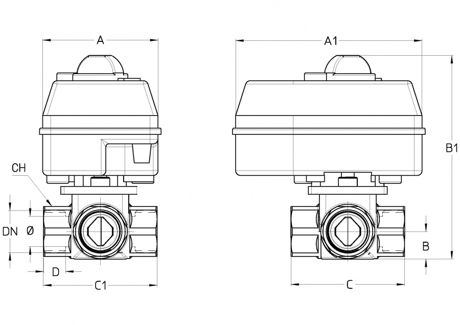 CIMBERIO CIM 681 12 Четырехходовой клапан смешения с электроприводом EMV 120/540 CIM 681  - Вид №1