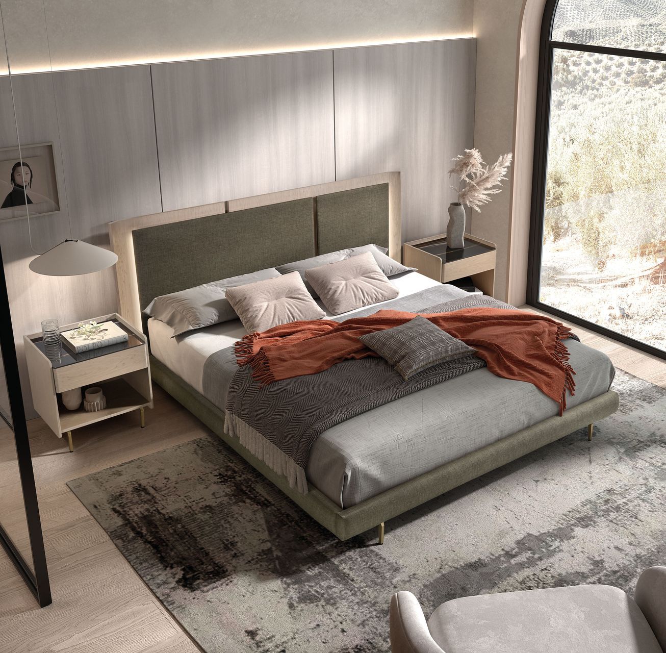 Деревянная двуспальная кровать со встроенным освещением Hurtado Evolution ARCH-00075283 - Вид №7