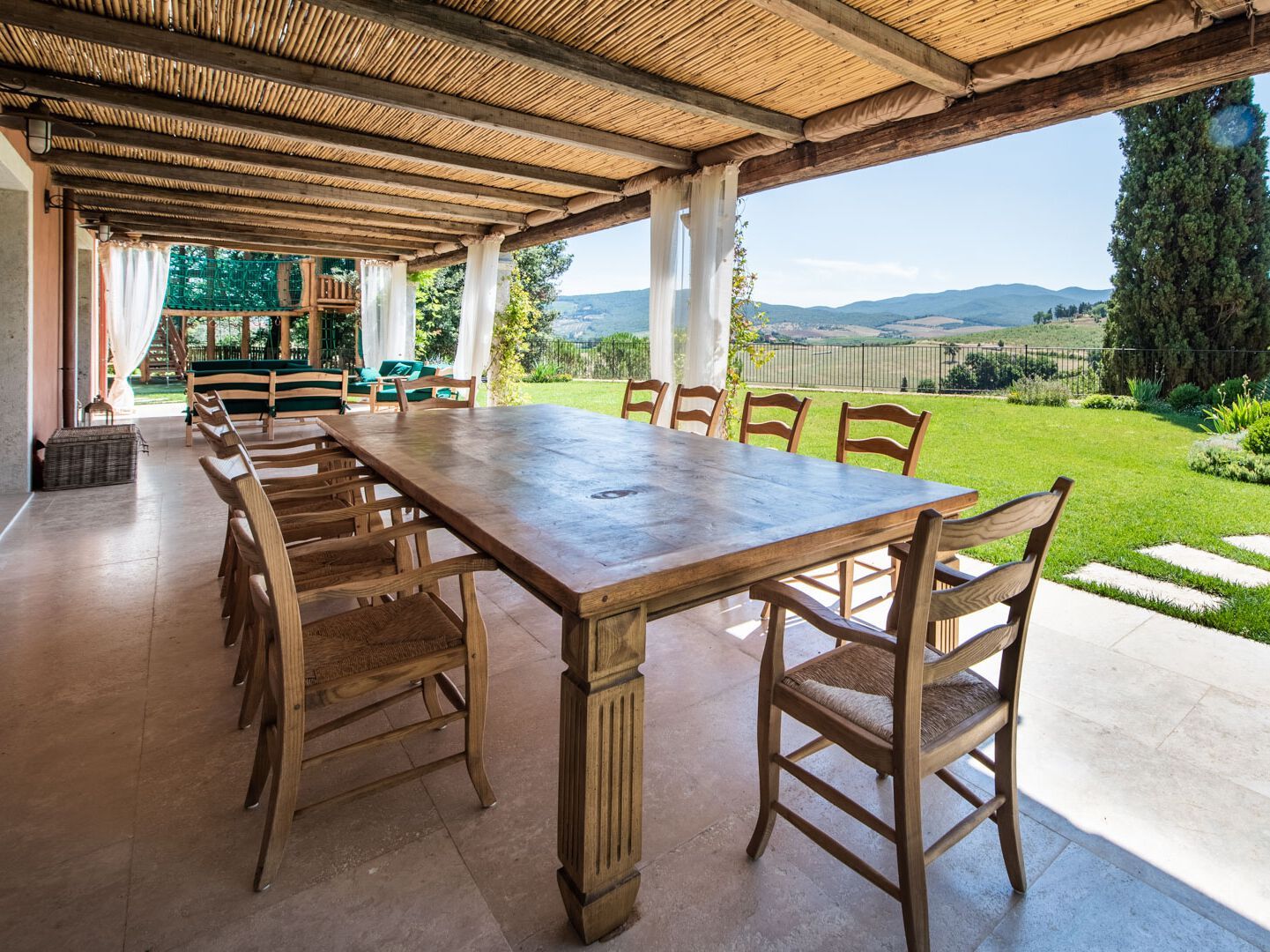 Деревянный прямоугольный садовый стол GH LAZZERINI Tavolo in pietra 6 ARCH-00051554