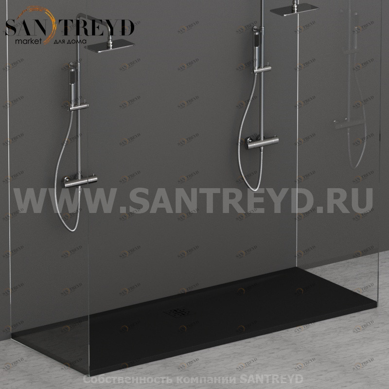 DP18070504 Душевой поддон 180х70 см цвет Черный бархат Globo DOCCIAPIETRA Италия Ceramica Globo