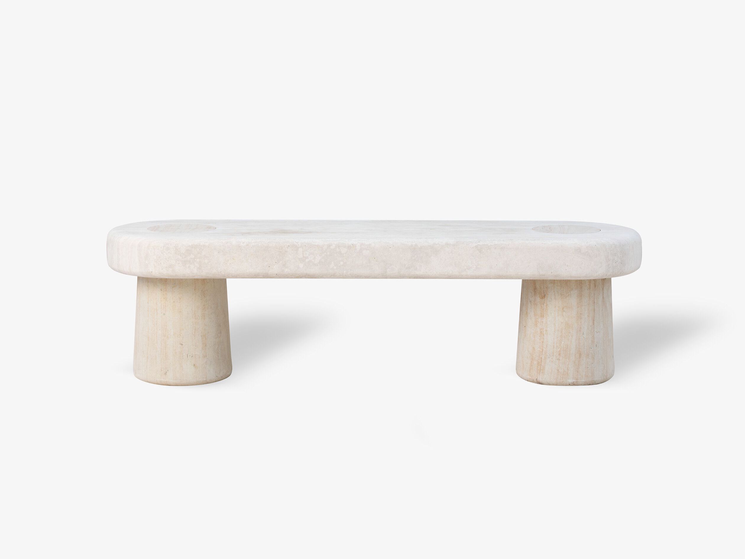 Травертиновая садовая скамейка In Stock VELTHA® ARCH-00071293 - Вид №1