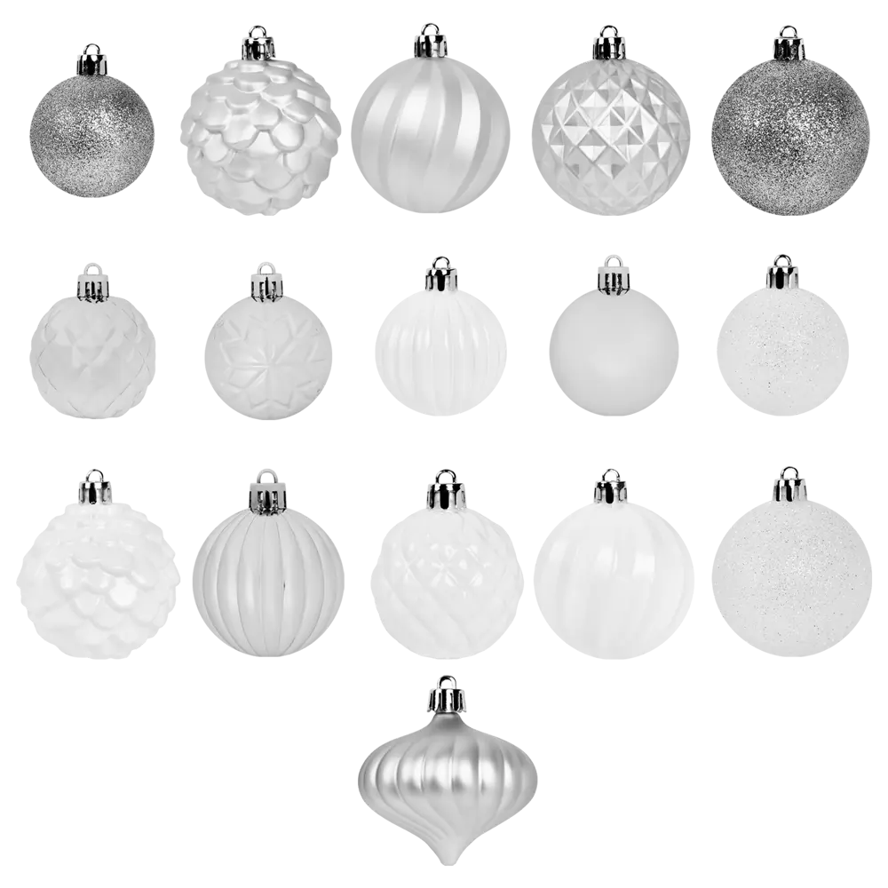 87036340 Набор новогодних шаров Christmas ø5-6 см цвет белый 25 шт. STLM-0956985 Santreyd 