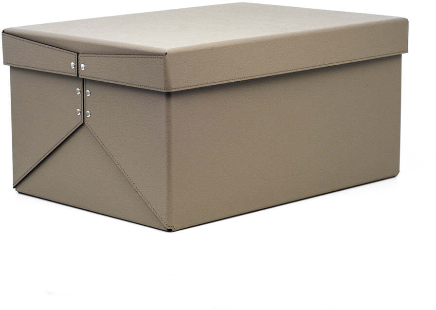 Шкатулка-купе оригами - 50X35,5XH25,5 CM / регенерированная зернистая кожа_черный