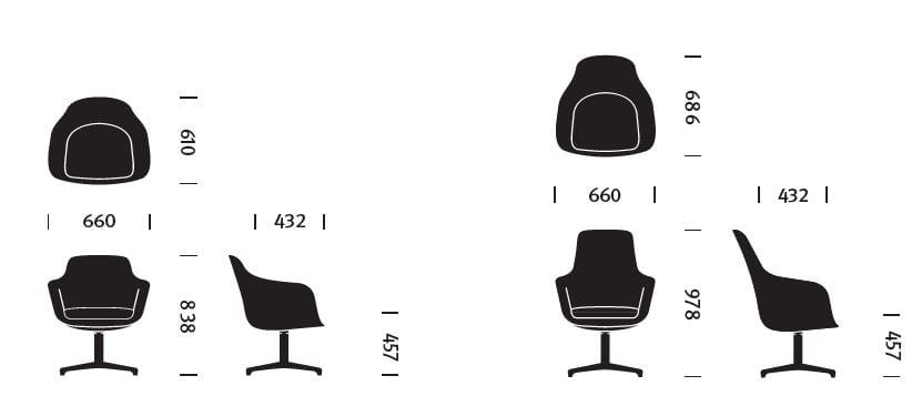 Ткань спиц поворотный стул с подлокотниками Herman Miller Saiba ARCH-00105360 - Вид №4