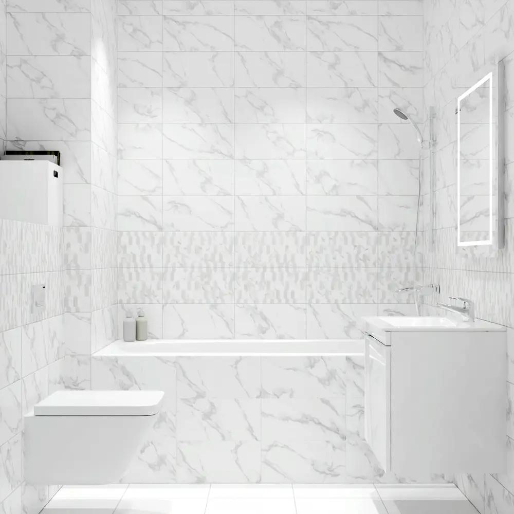 Настенная плитка KREAFORTA Mersey Calacatta 20x40 см 1.62 м² матовая цвет серый 89413659 STLM-2211970