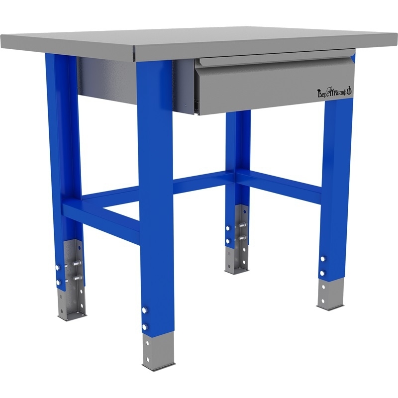 Стол металлический промышленный 1000 мм PROFFI-СМP 1 выдвижной ящик Верстакофф VSST31