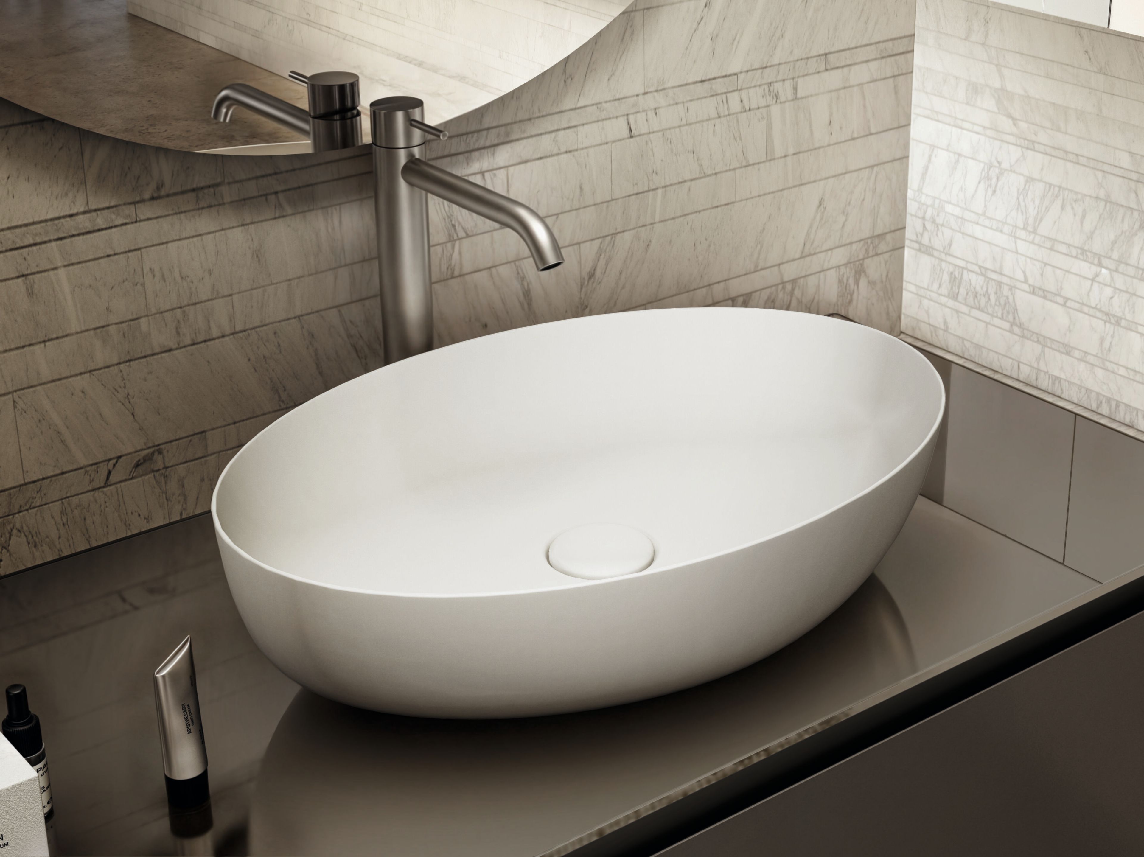 Керамическая столешница овальная раковина Lago ELYSSA ARCH-00093594