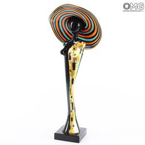 740 ORIGINALMURANOGLASS Vanity Klimt - Статуэтка элегантной женщины - муранское стекло OMG 10 см