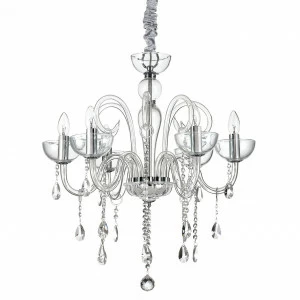 Подвесная люстра Ideal Lux Canaletto SP6 Trasparente IDEAL LUX ДИЗАЙНЕРСКИЕ, CANALETTO TRASPARENT 057278 Хром