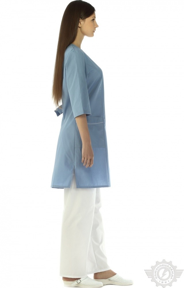 63696 Халат "Сервис-Люкс" темно-голубой  Медицинская одежда  размер 44/158-164 Спецодежда  - Вид №10