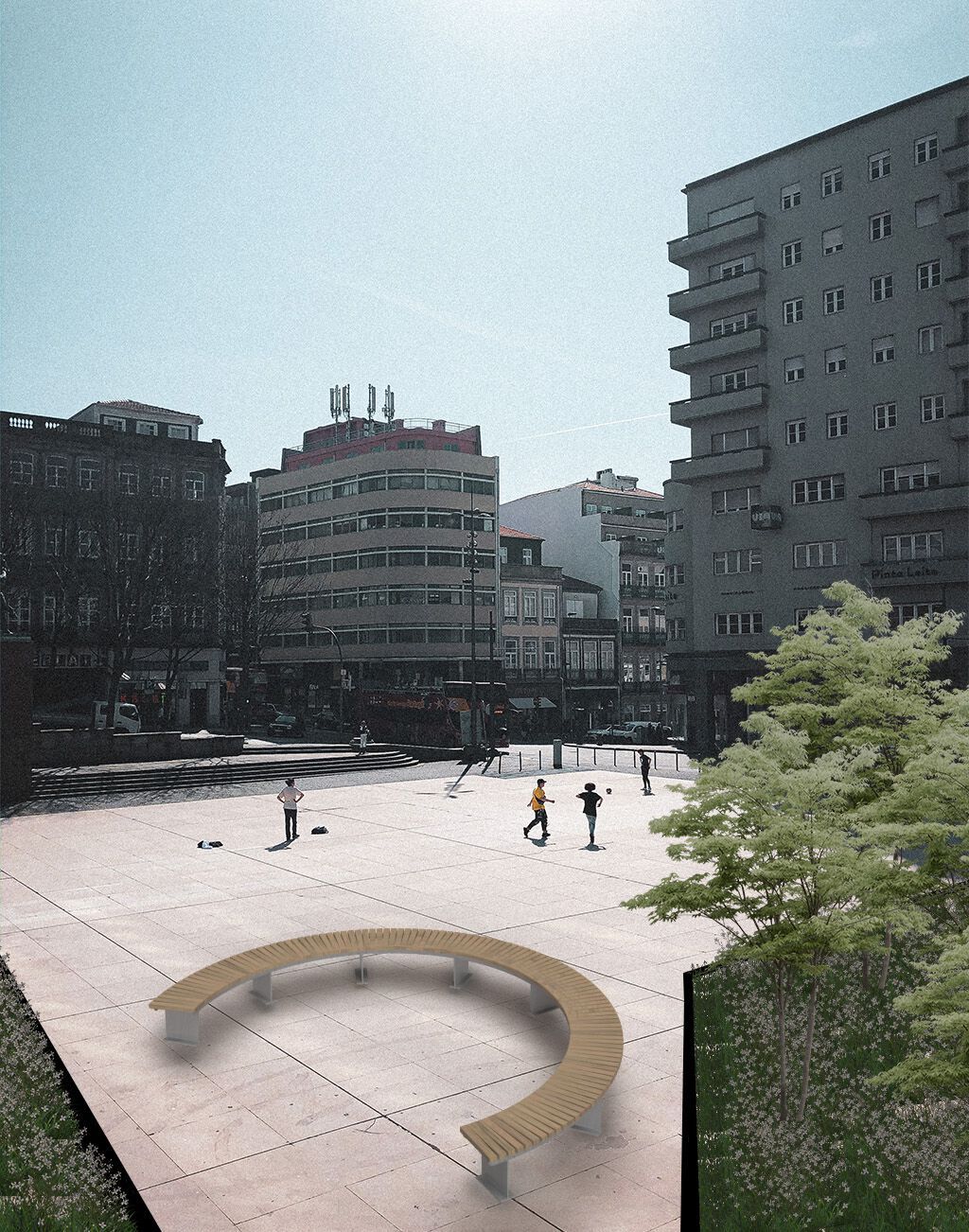 Модульная и изогнутая деревянная скамья Urbencéa REST ARCH-00078653 - Вид №1