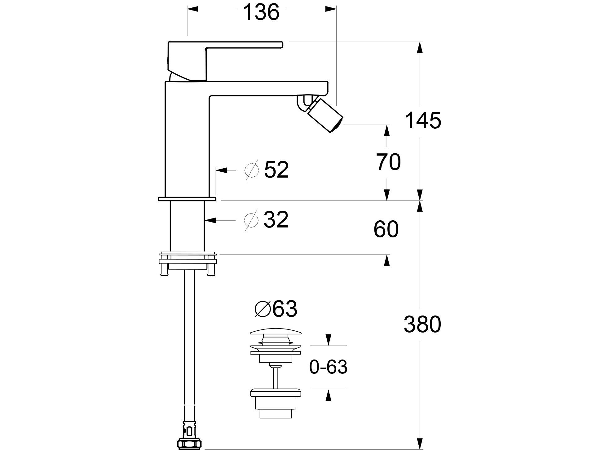 Смеситель для биде с одной ручкой GUGLIELMI RUBINETTERIE GX ARCH-00125361 - Вид №2