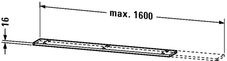 XL791205353 Подвесная полка X-Large #XL7912 600-1600 x 160 мм Каштан темный, декор Duravit - Вид №1