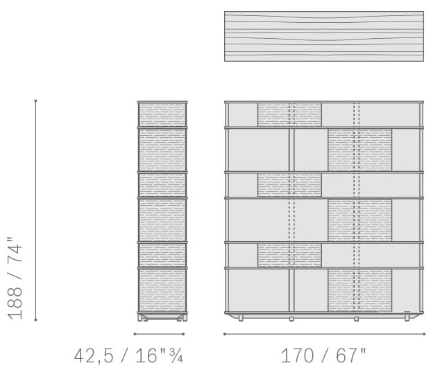 Книжный шкаф из технической ткани Poltrona Frau офис-системы управления ARCH-00087659 - Вид №4
