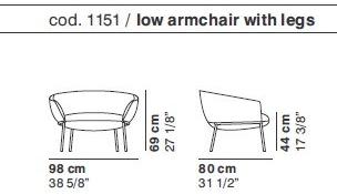 La Cividina Кресло из ткани с обитым основанием Swale sun-id-1369398 - Вид №7