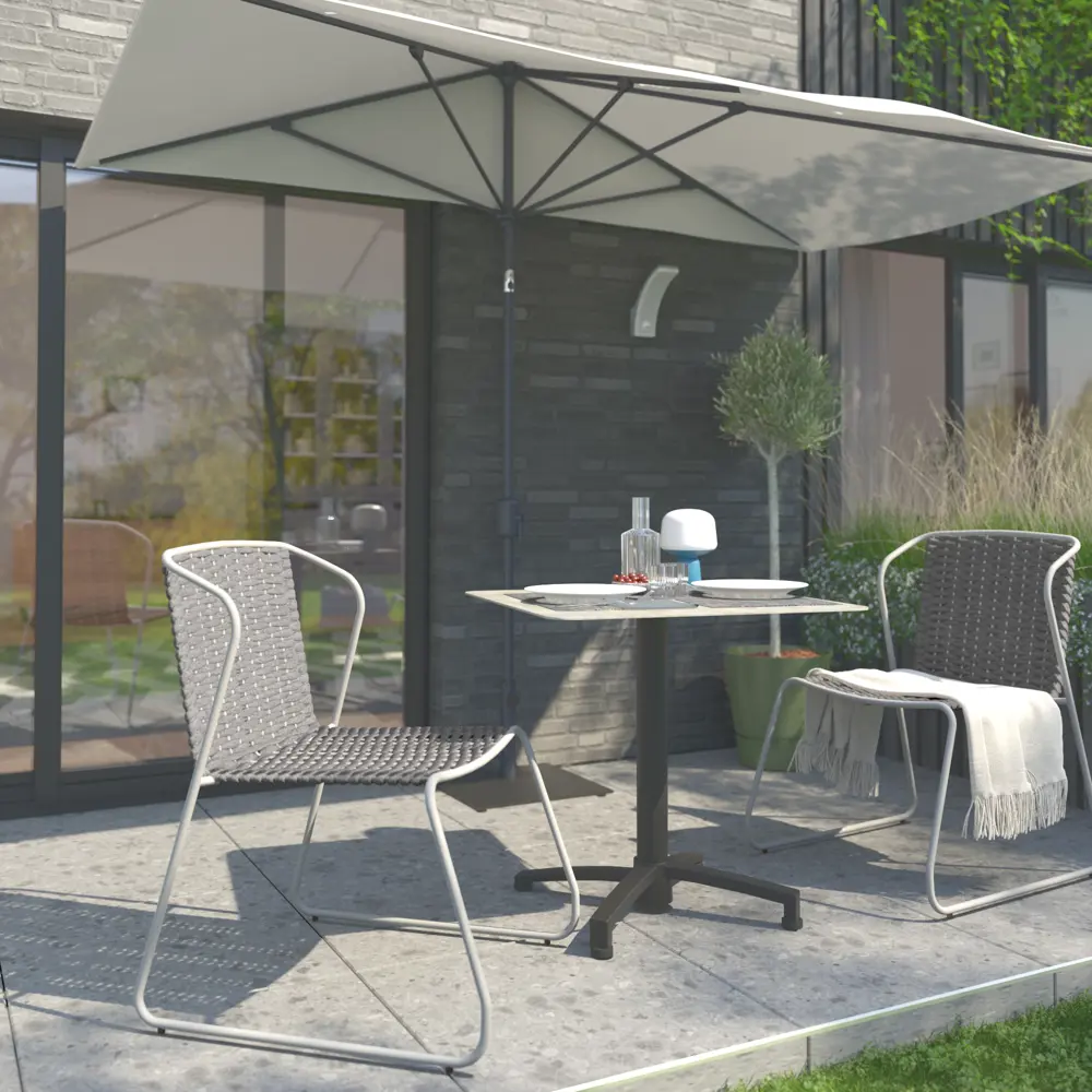 Стул Naterial Livia 63.5x80.5x58 см алюминий/текстиль цвет бело-серый STLM-2115461 - Вид №14