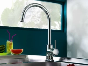 Nobili Rubinetterie Смеситель для кухни хромированный с поворотным изливом Live Lv00133cr