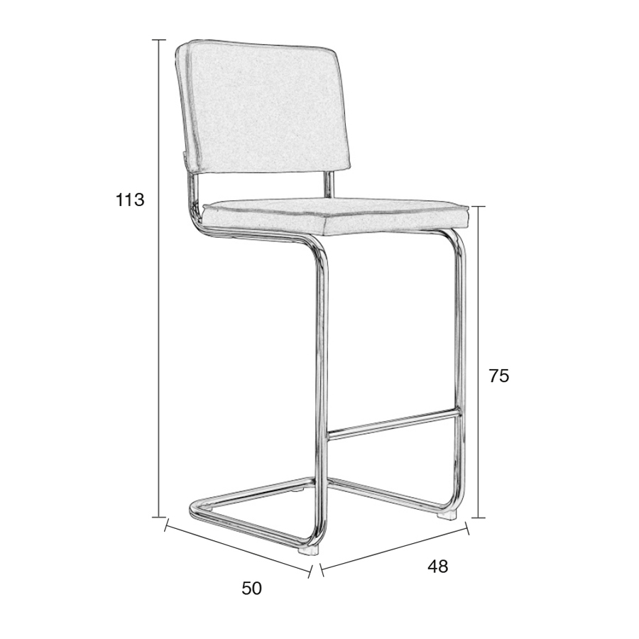 Стул барный Ridge Kink Vintage черный Zuiver 1500033 - Вид №6