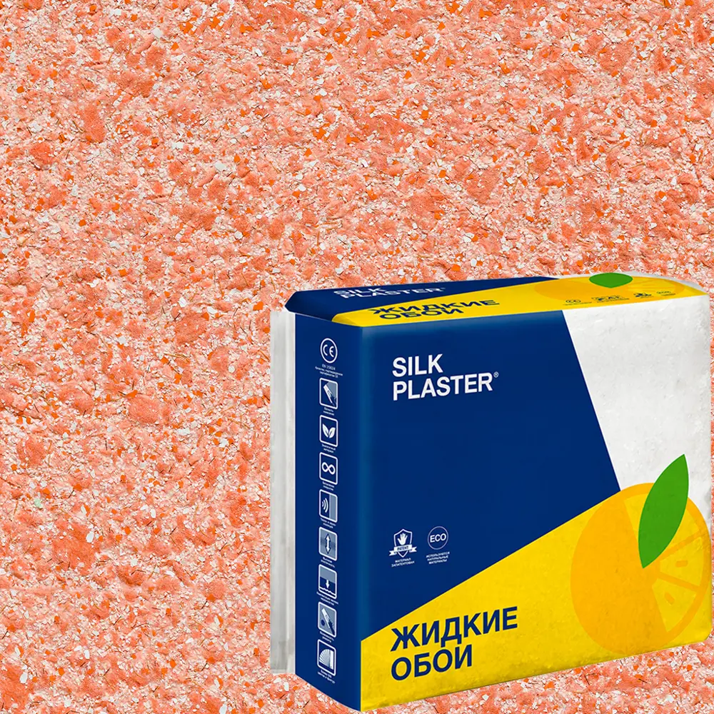 Жидкие обои SILK PLASTER Absolute А424 в оранжевом цвете 82736054