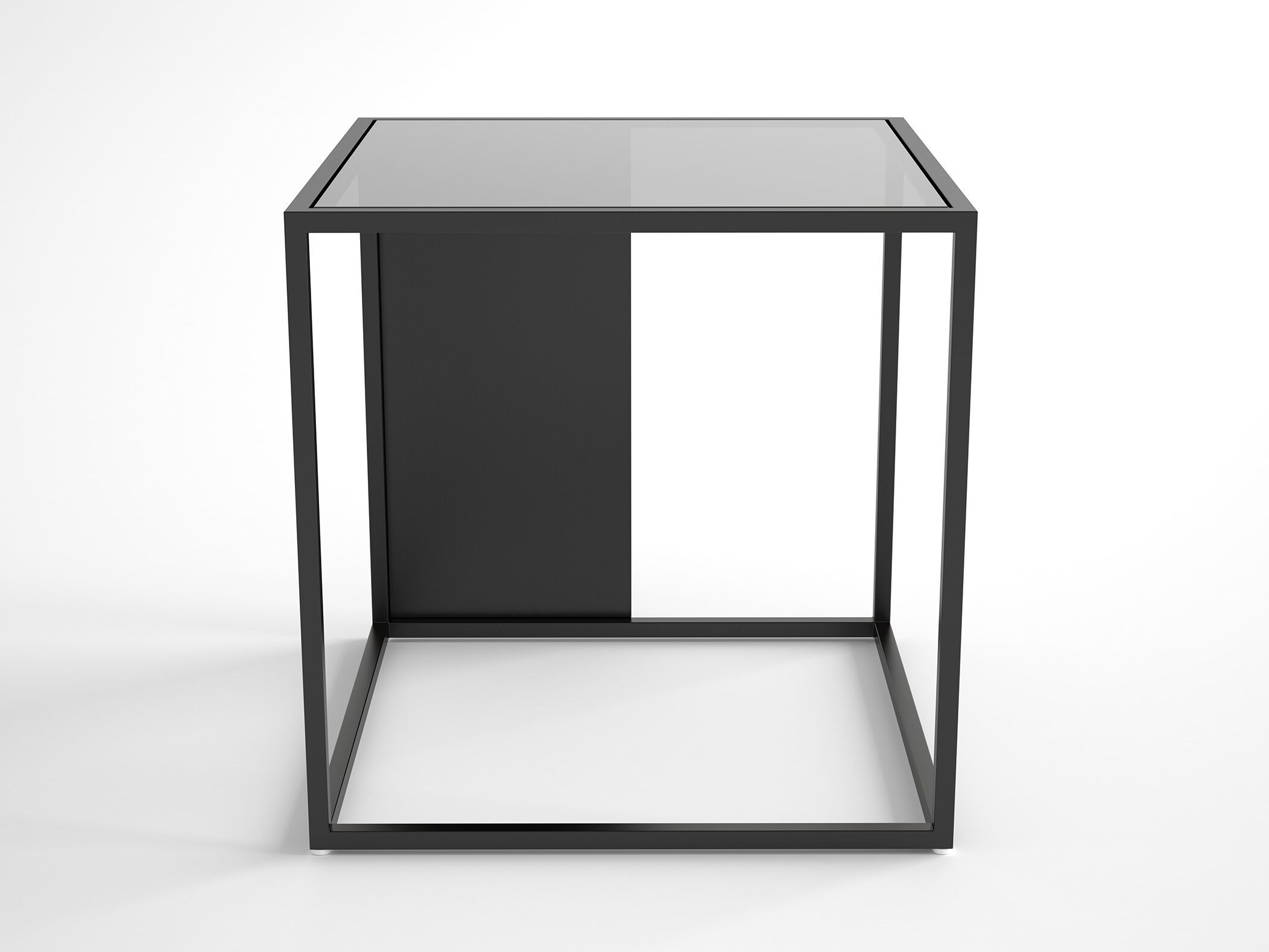 Квадратный журнальный столик из стали и стекла Phase Design Half &amp ARCH-00061237