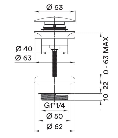 Латунный шпиндель Bossini Apex ARCH-00043525 - Вид №2