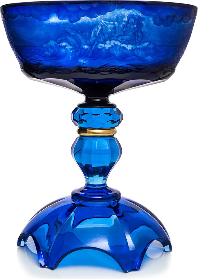 10577703 Moser Ваза 24см "Дельфины" п/к Хрусталь бессвинцовый 