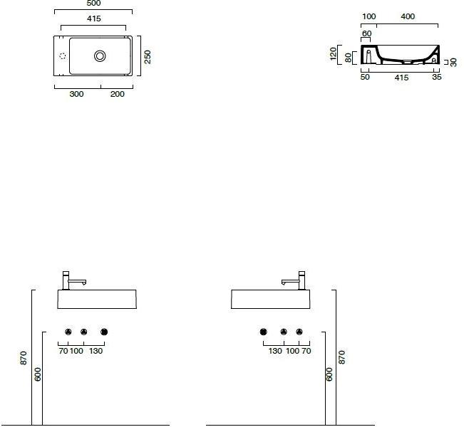 14023ve00-15025ve00 Подвесная раковина настенная овальная CERAMICA CATALANO VERSO белая - Вид №1