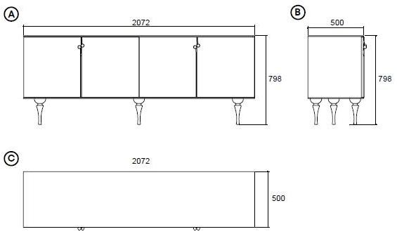 Enza Home Комод деревянный с распашными дверцами Piedra sun-id-1473536 - Вид №6