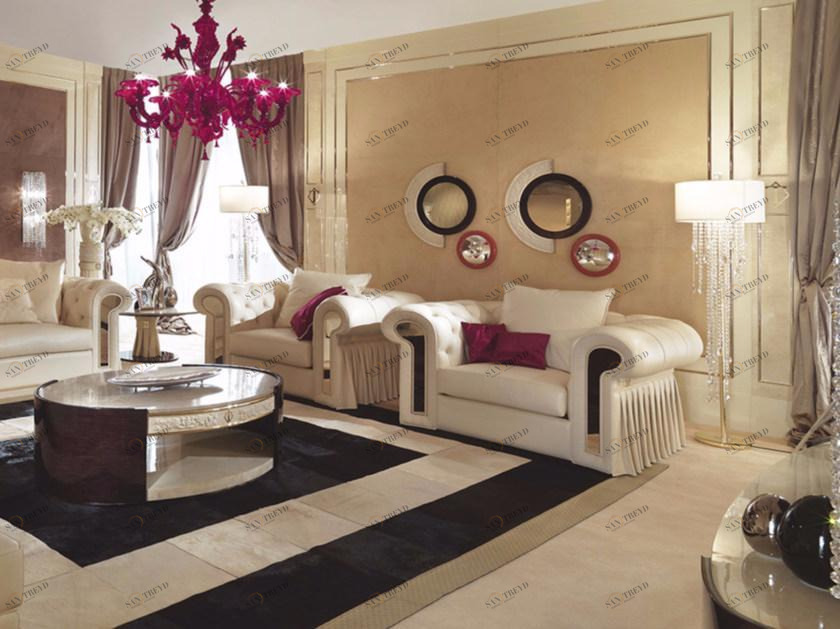 Turri Стеганое кожаное кресло с подлокотниками по контракту Couture sun-id-1416802