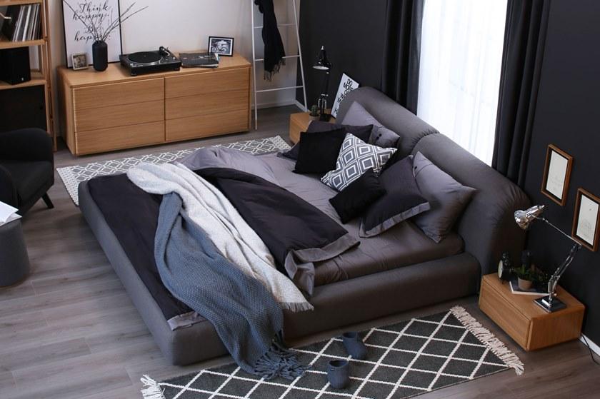 Heavens Двуспальная кровать из ткани с мягким изголовьем Andrea sun-id-1479243 - Вид №1