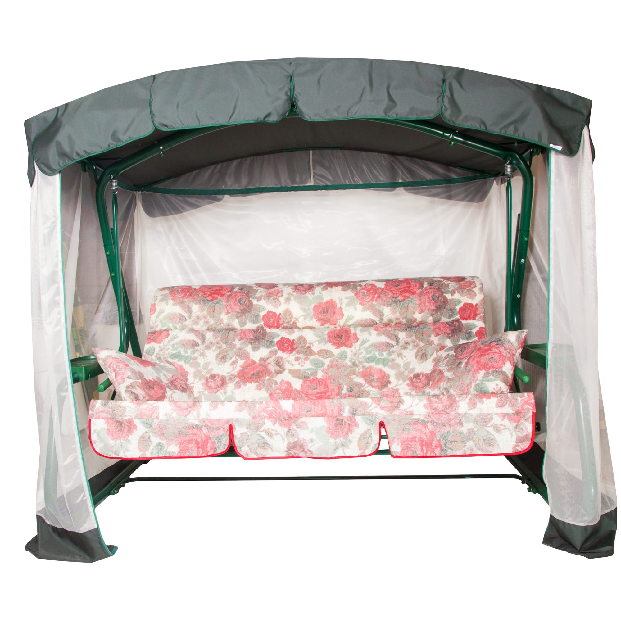 18235422 Качели садовые Турин Премиум 4-х местные (до 280 кг) зеленый/ розовый Santreyd  - Вид №1