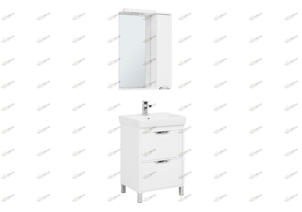 Мебель для ванной Aquanet Гретта 60 New белый (2 ящика) 00239429