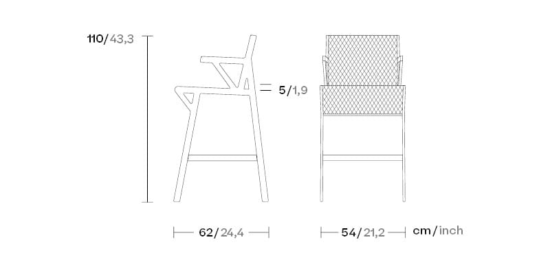 Высокий тканевый садовый стул Kettal Vieques ARCH-00137080 - Вид №2