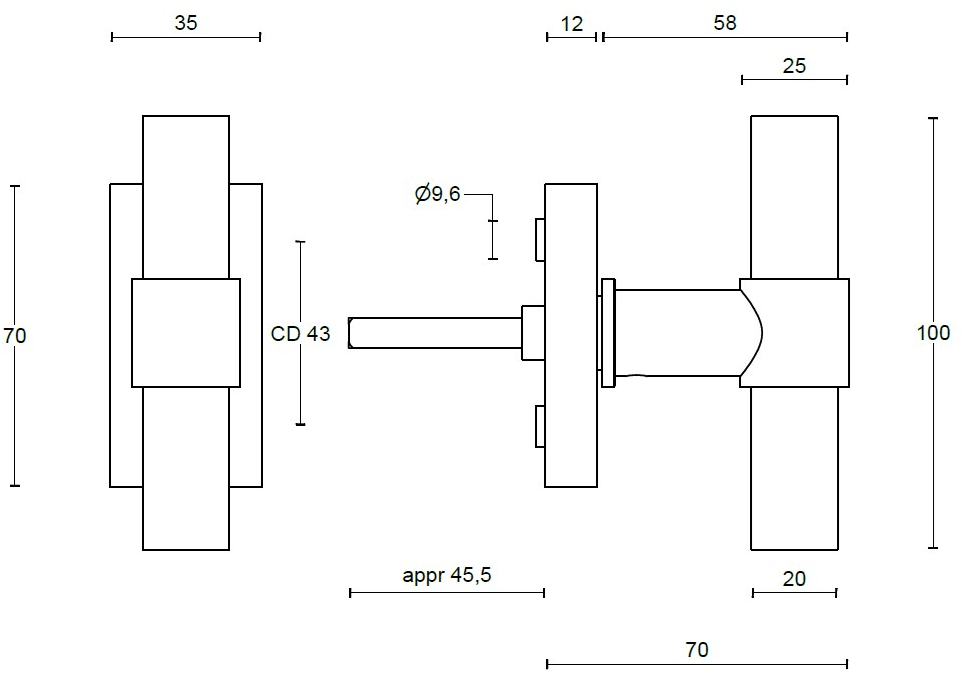 Formani Болт кремона dk из нержавеющей стали на пластине One Pbt20-dk - Вид №1