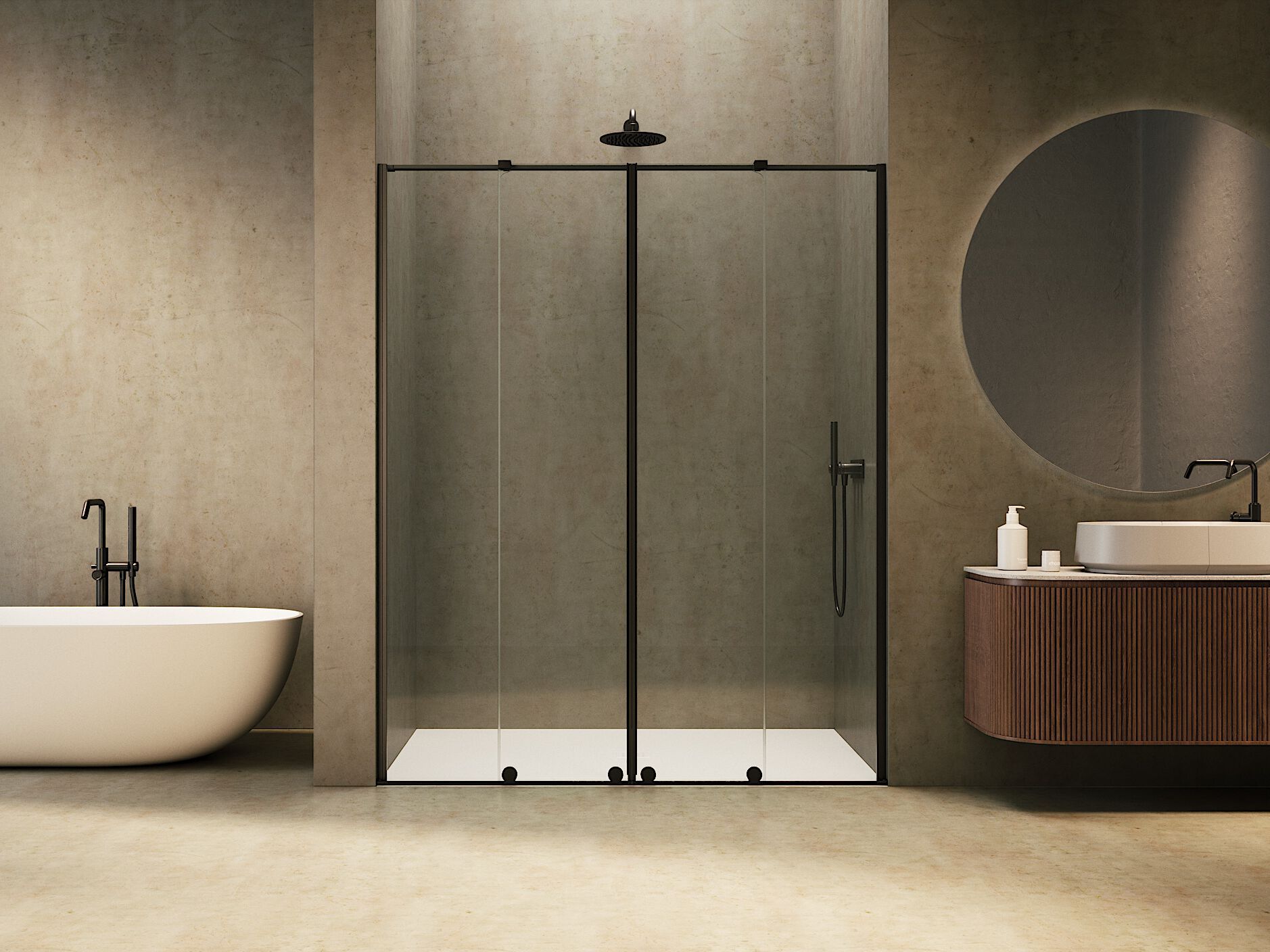 Стеклянная ниша душевая кабина с раздвижной дверью Provex Industrie S-Lite ARCH-00125509 - Вид №1