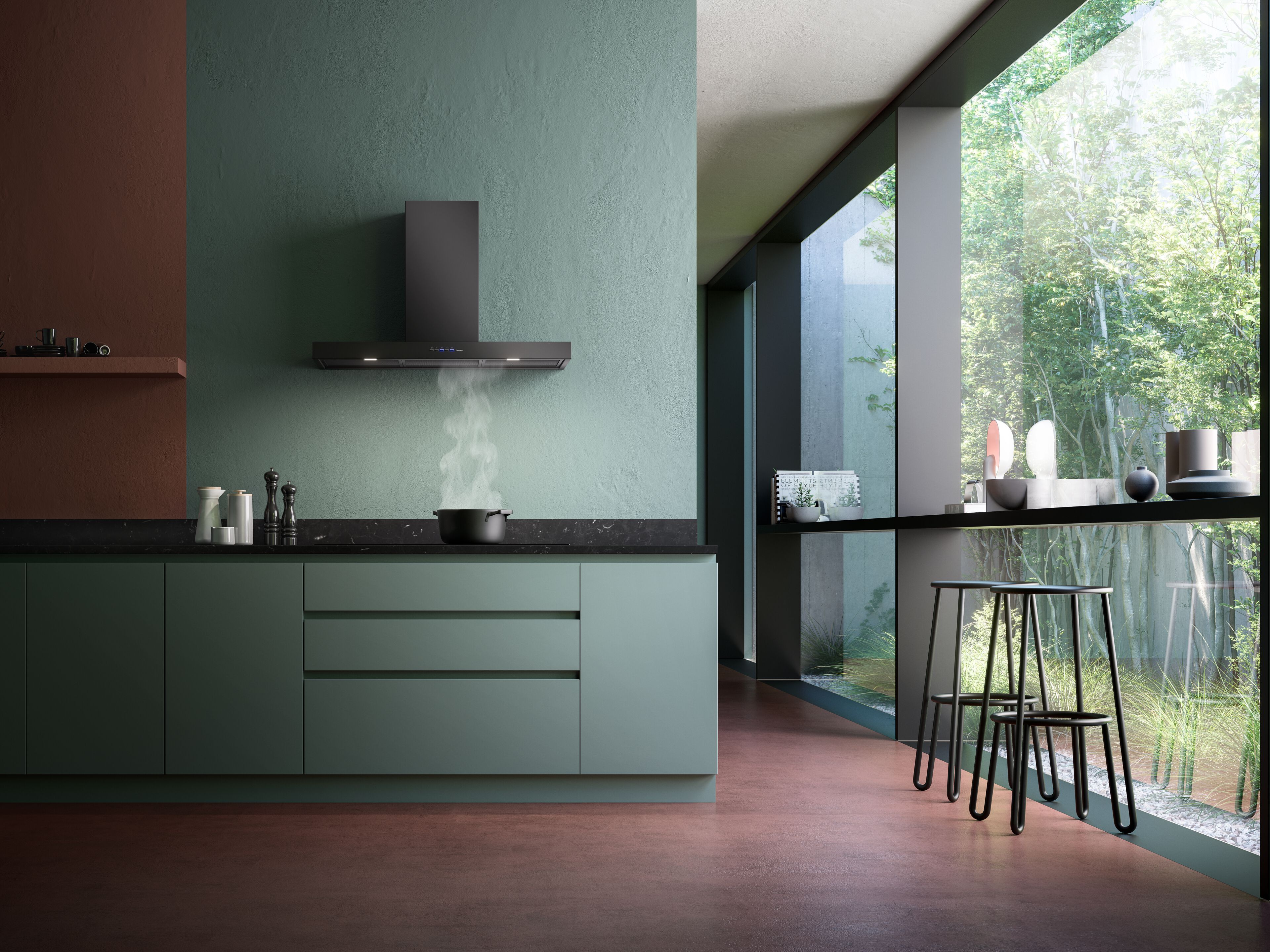 Настенный стальной вытяжной вентилятор с активированным углем Falmec дизайн ARCH-00081087 - Вид №2