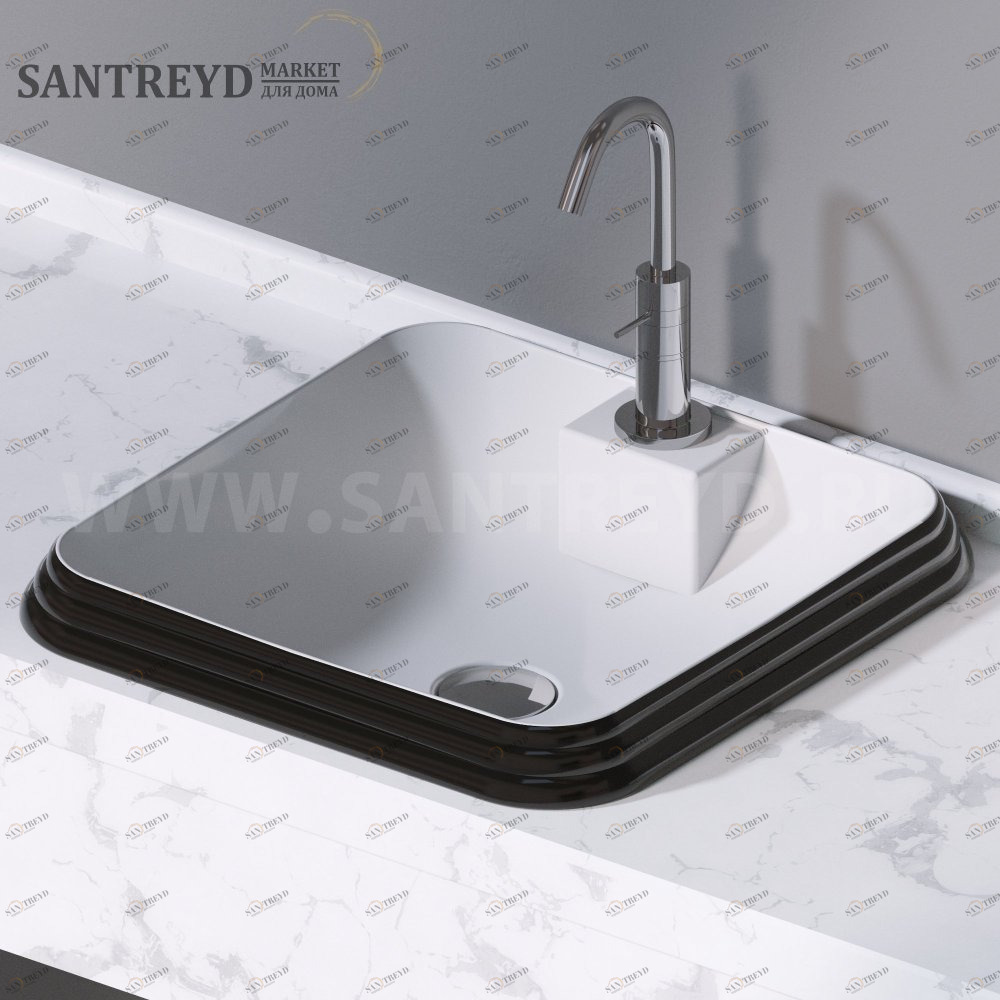 L610104 Накладная раковина под столешницу  квадратная A. e T. Italia GLASS AeT ITALIA