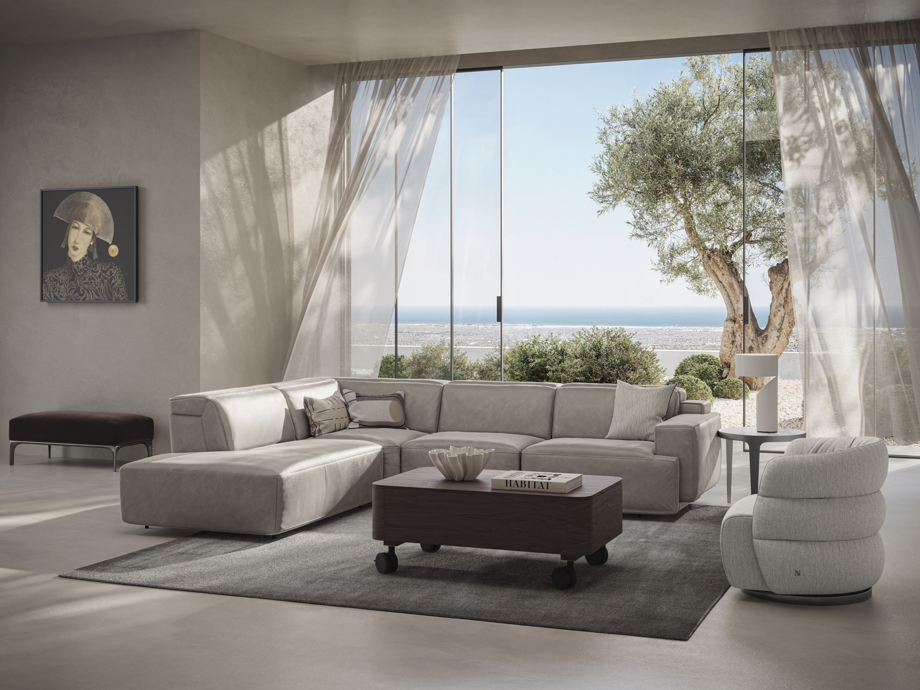 2-местный кожаный диван с откидной спинкой Natuzzi Italia IAGO ARCH-00138421 - Вид №8