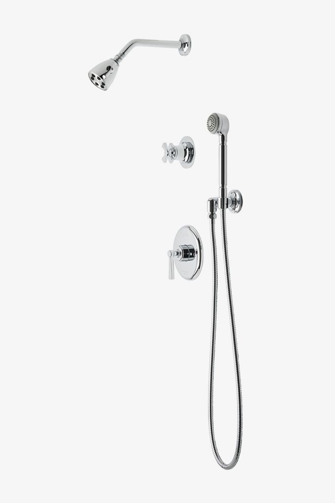 TRSP07 Транзитный душ с балансировкой давления с головкой 2 3/4 дюйма, ручным душем и перекрестной перекрестной рукояткой. Waterworks 