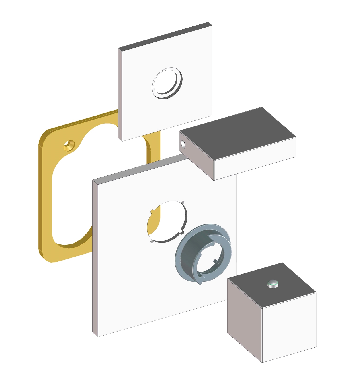 Z033201 + Z030205 000 Смеситель & запорный кран Recatngular 2 Outlets (with diverter) HP BOSSINI  - Вид №2