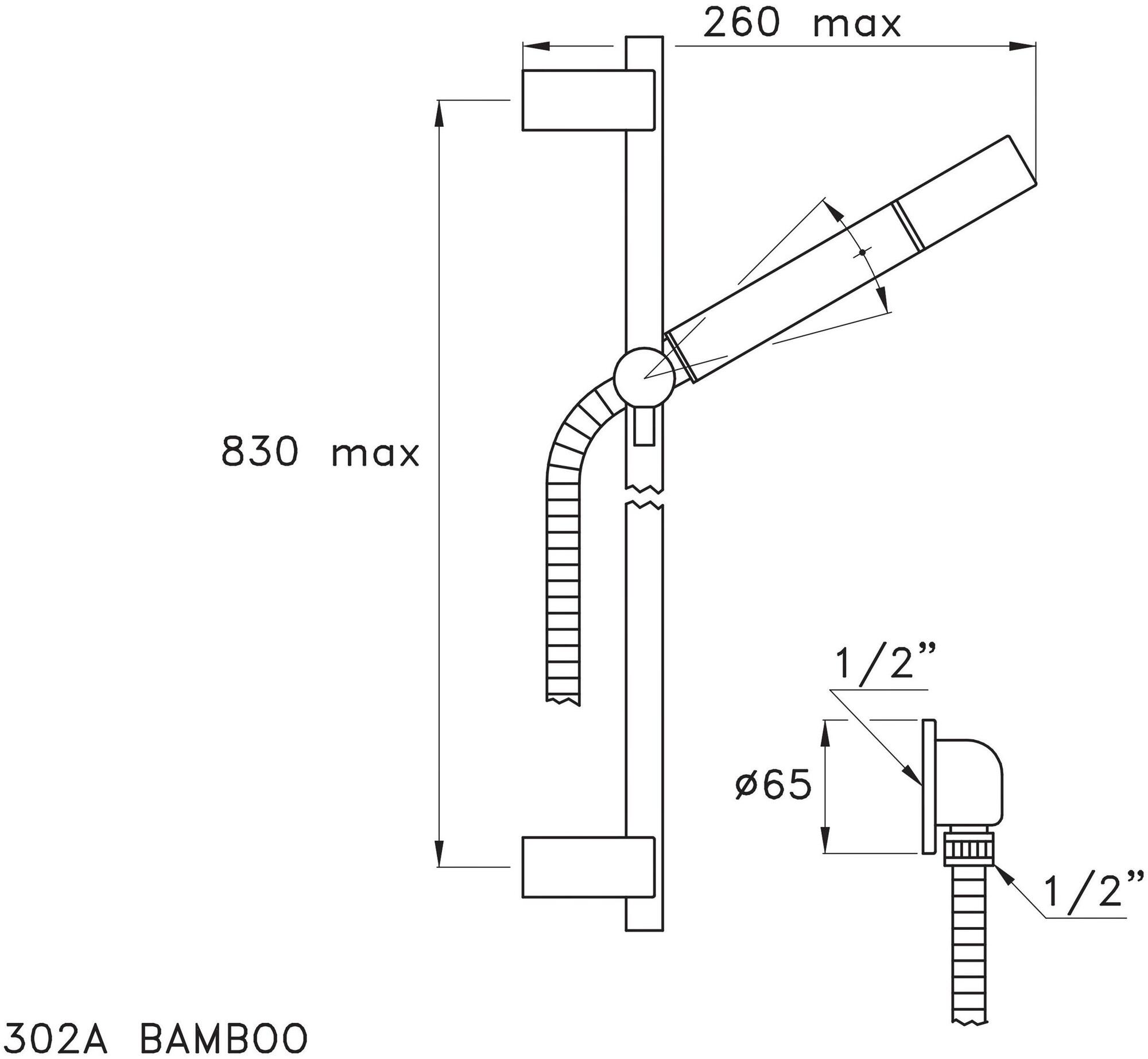 RUBINETTERIE STELLA Поручень с ручным душем Sirius sun-id-1403690 - Вид №2