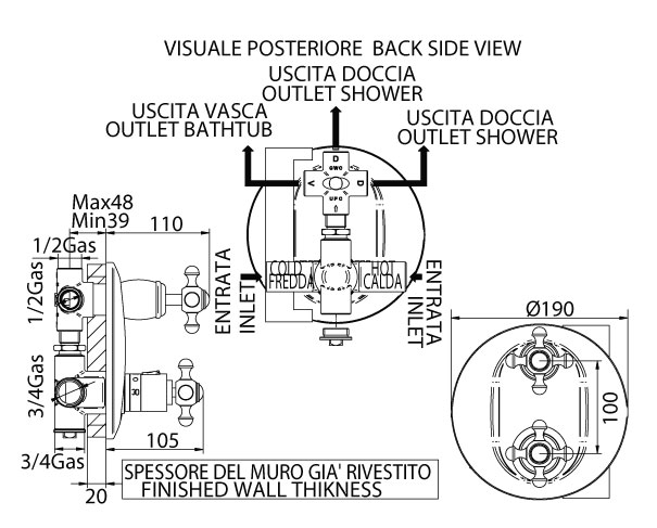824820YY06D Смеситель Bandini Antico Santreyd - Вид №1